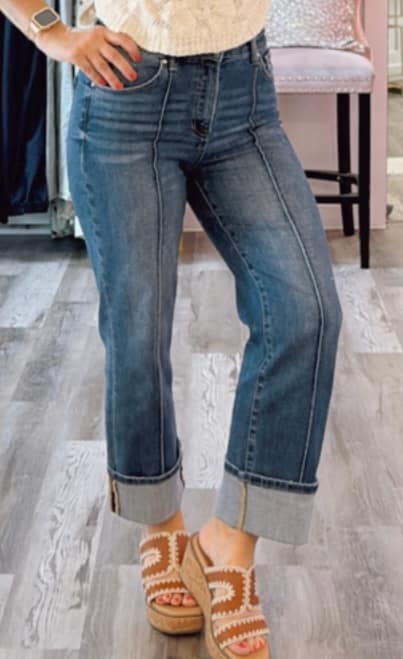 Risen-Spring25-R5723-high rise straight jeans with big cuff (cropped)