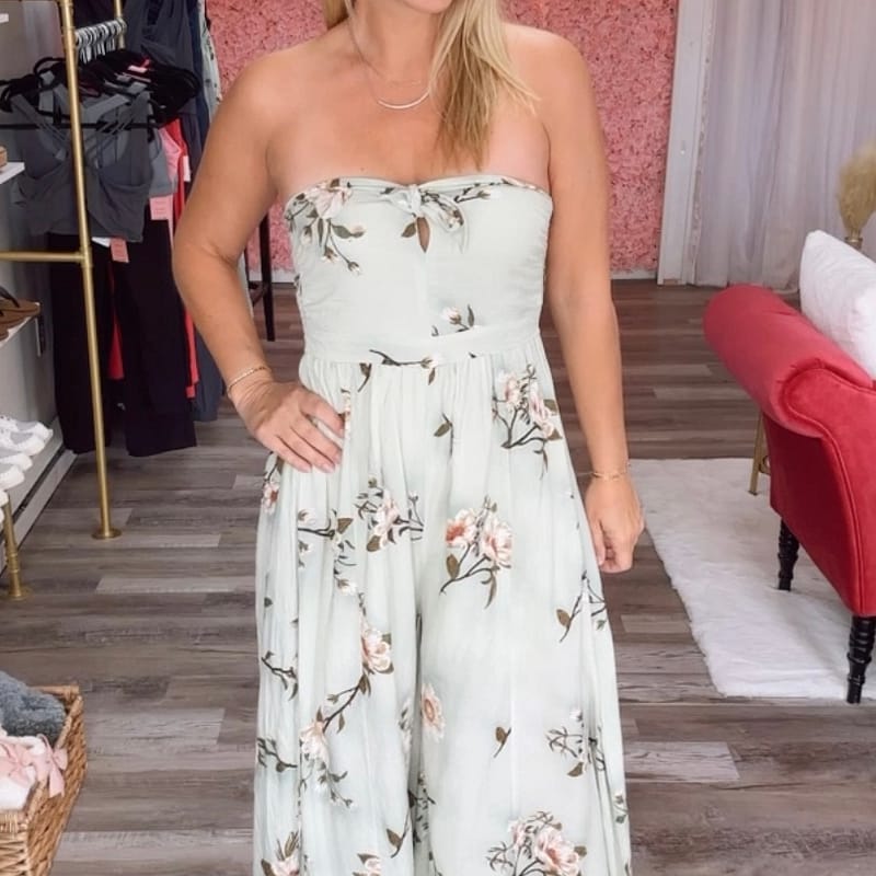 Hyfve-Spring25-HFSJ-Sage floral strapless jumpsuit