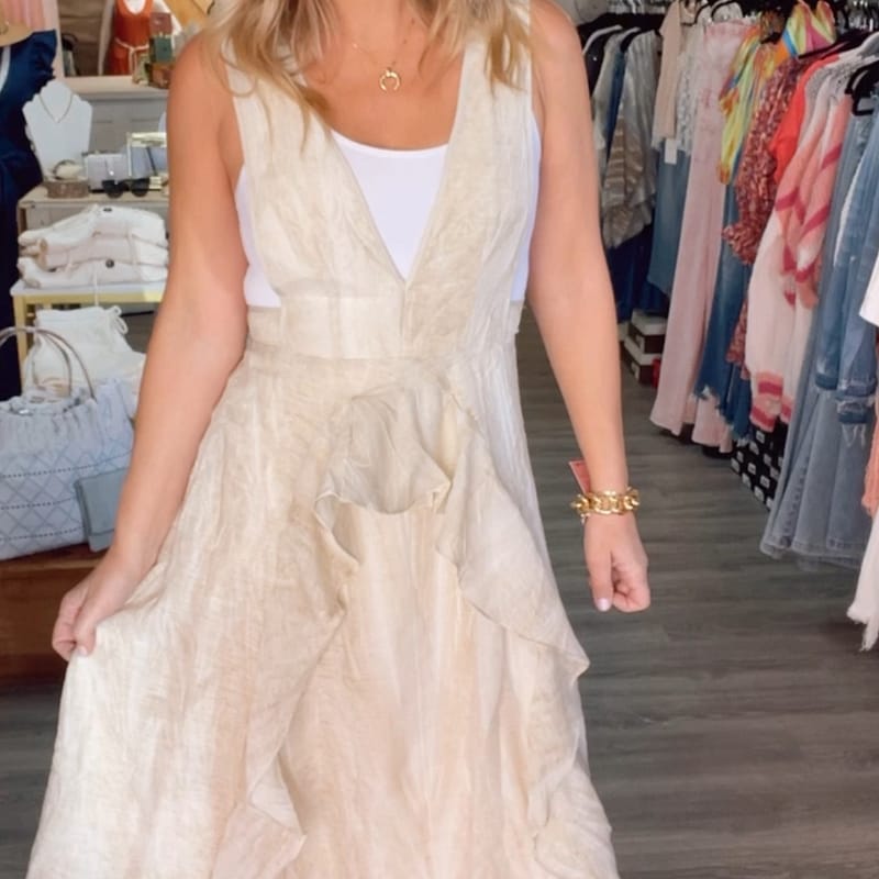 GiGio-Spring24-GGBD-beige tie-dye ruffled midi dress