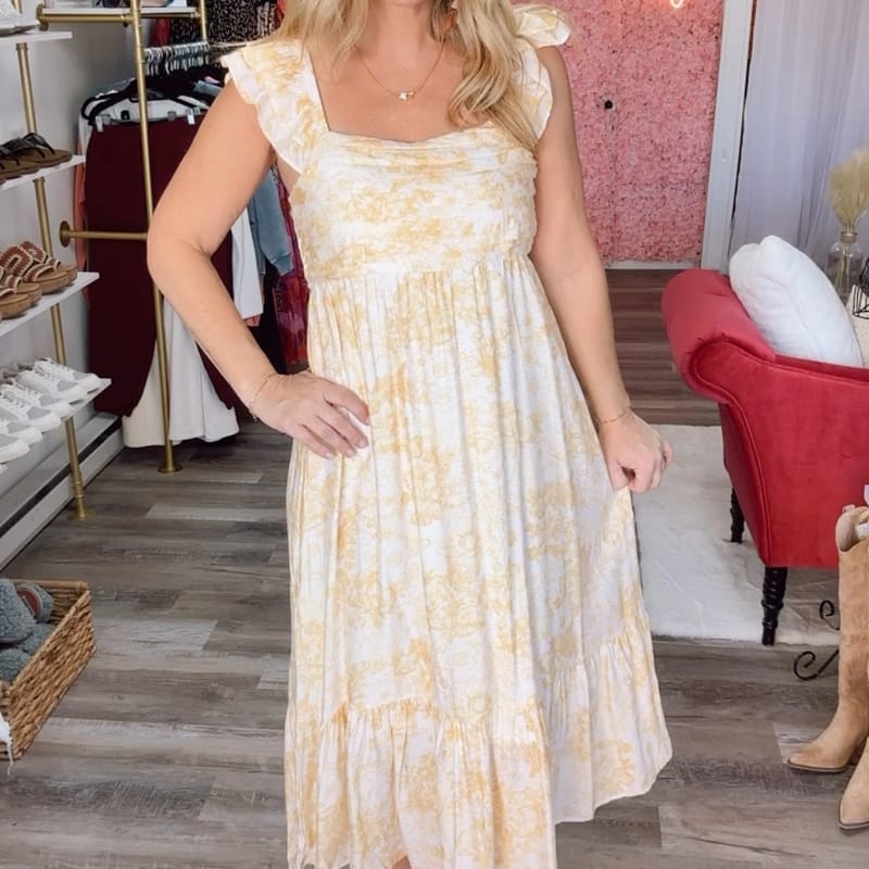 Blu Pepper-Winter25-BPYF-yellow floral flutter sleeve dress